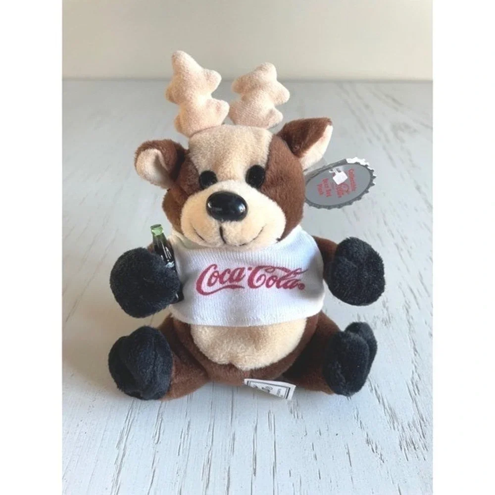 Coca Cola Collectible Bean Bag Plush Set Polar Bear Reindeer Walrus Hippo 4 Pack